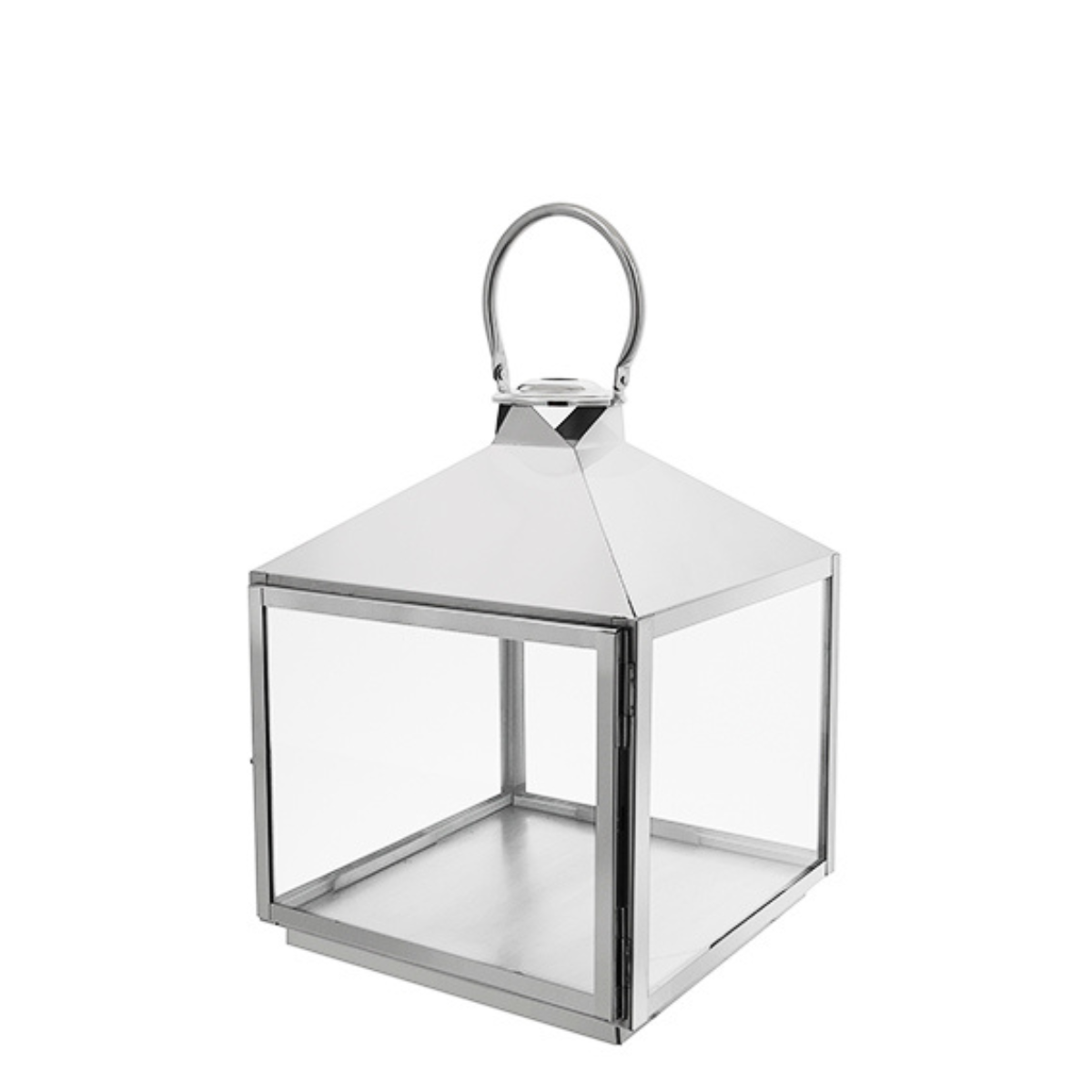 Sia Home Tara 45 cm lanterne argenté verre et acier