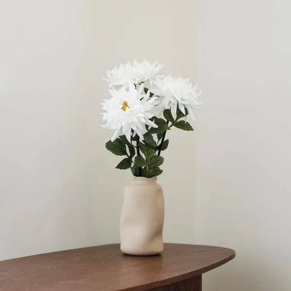 Flowrette White Dahlia fleur artificielle blanc Real Touch
