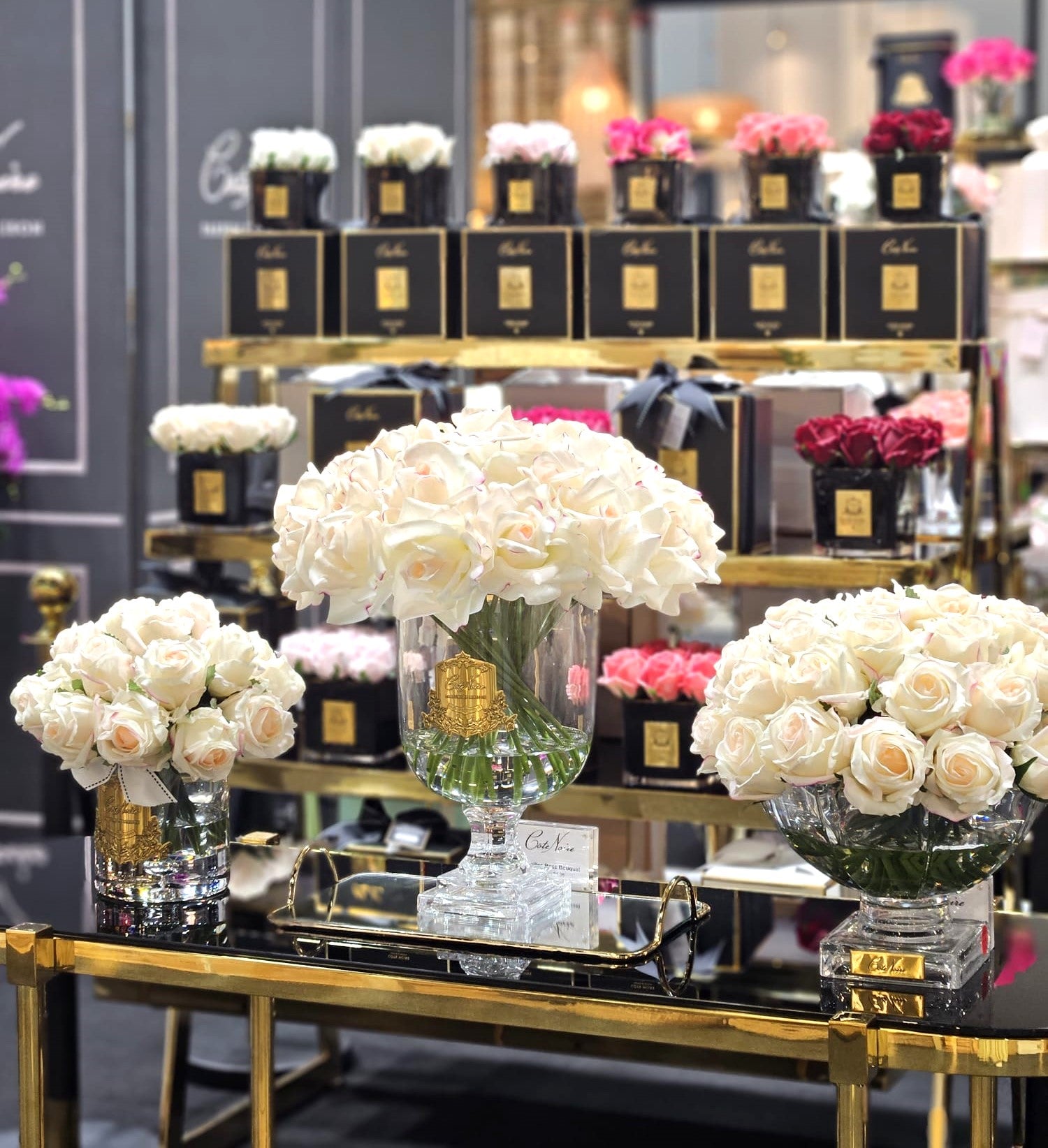 Côte Noire Centrepiece CPRB02 bouquet parfumé blush buds gold rose