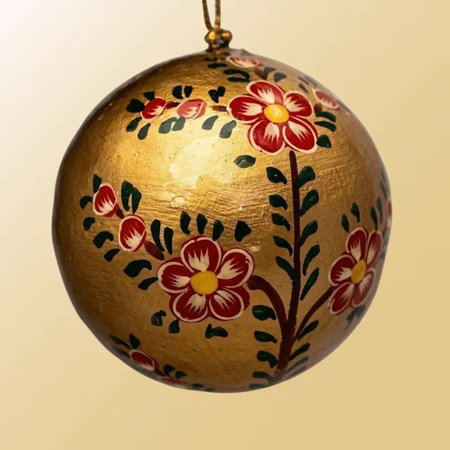Flowrette Soledad boule de Noël florale peinte main