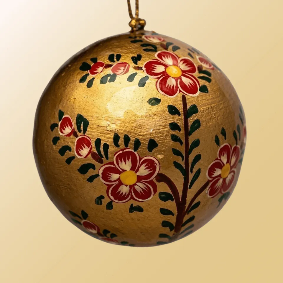 Flowrette Soledad boule de Noël florale peinte main
