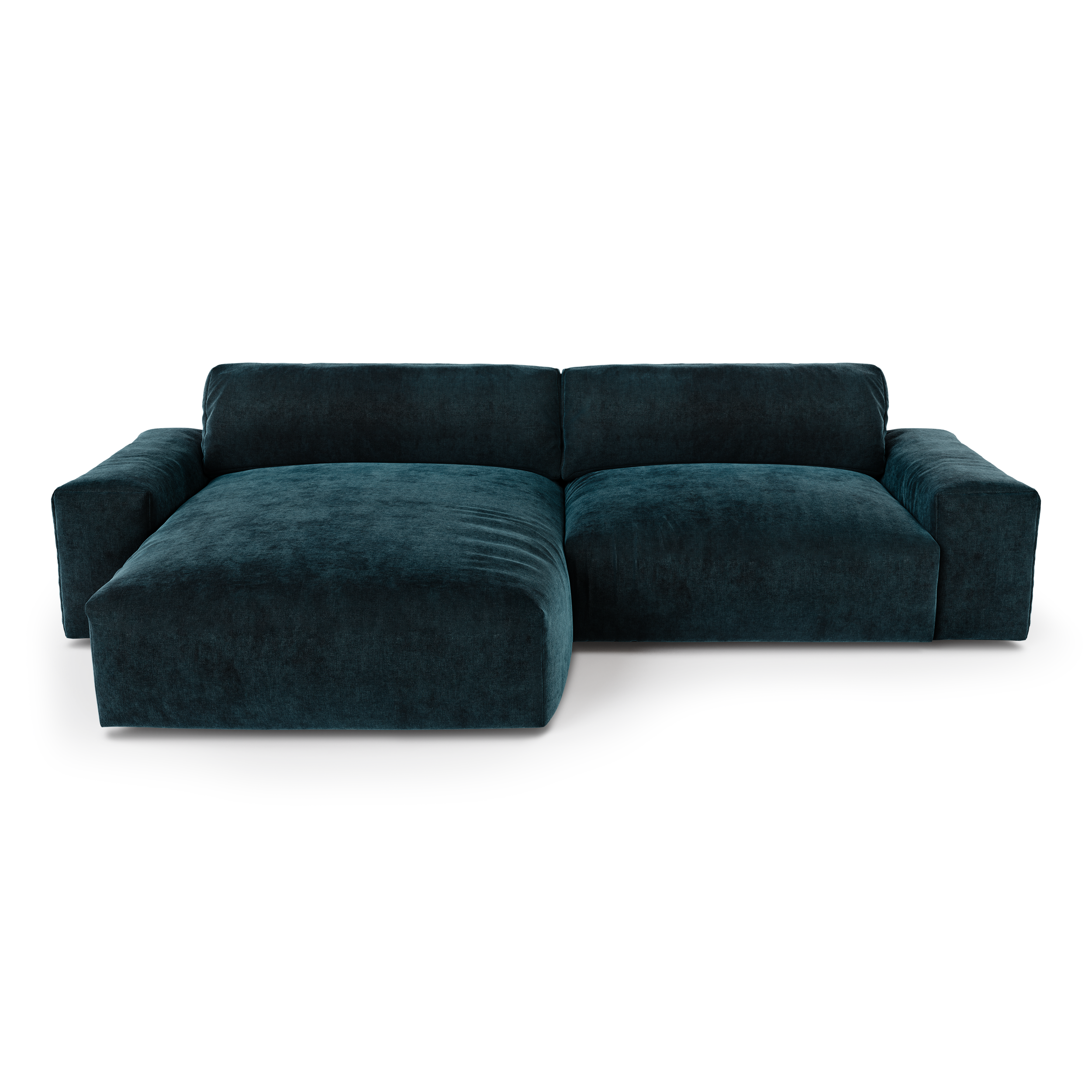 Sia Home Bliss canapé angle gauche bleu paon tissu
