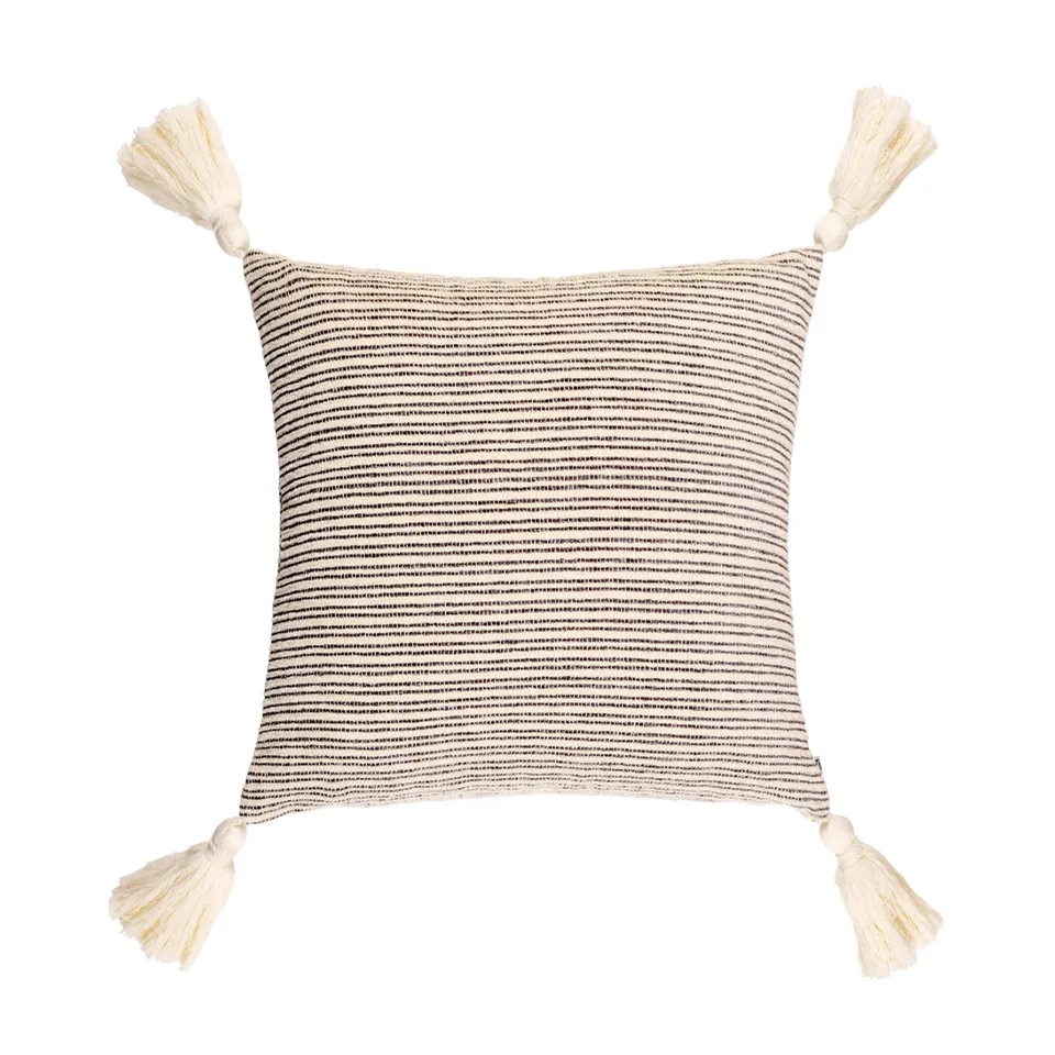 Sia Sofa Housse de coussin textile beige 40x40 cm rayée
