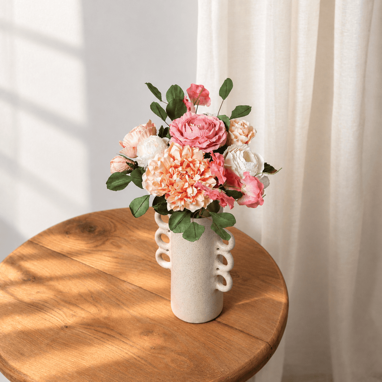 Flowrette Bazille bouquet fleurs en papier roses