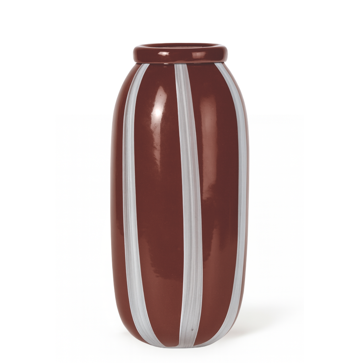 Sia Home Lattea Vase verre marron blanc 33 cm