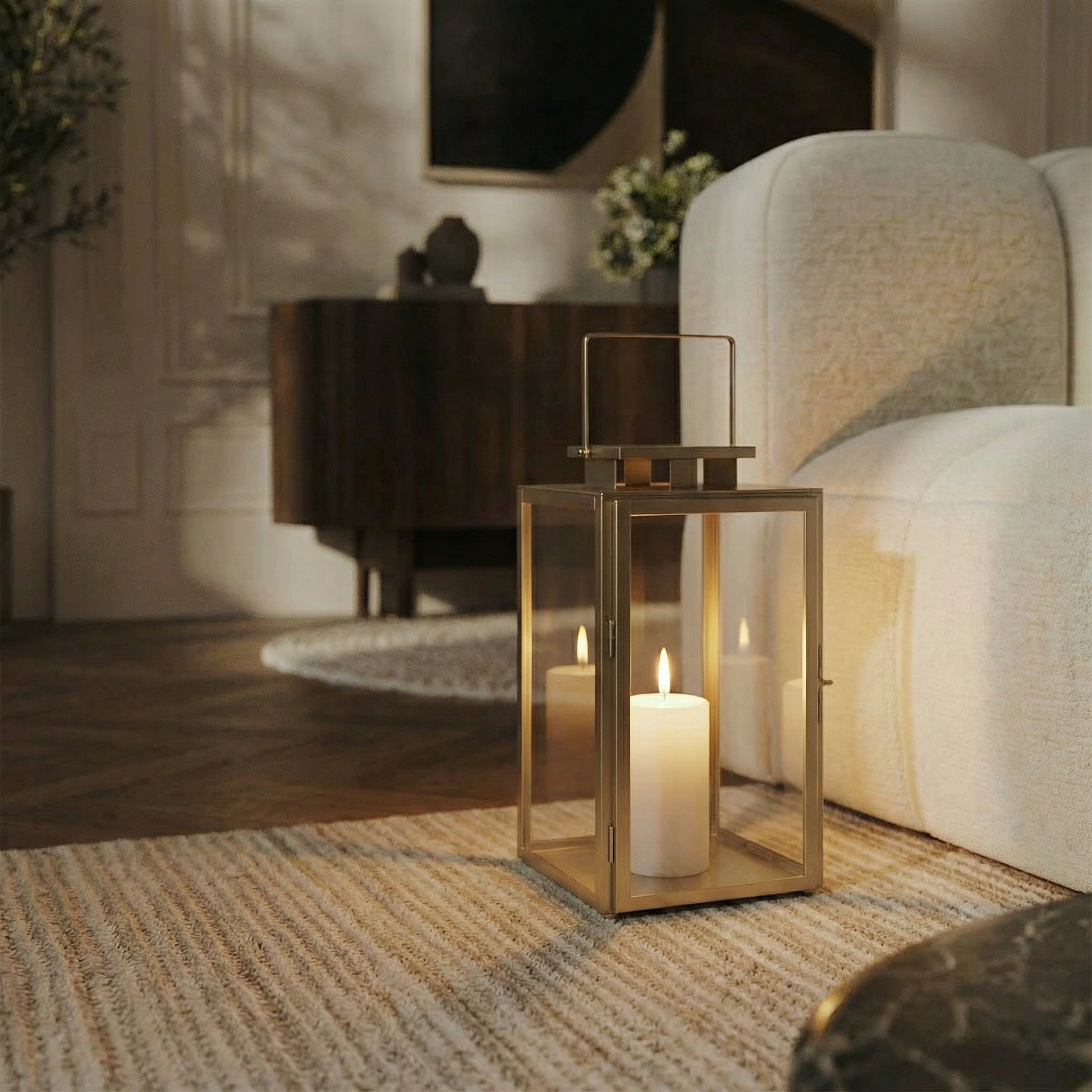 Sia Home Goldy 39 cm lanterne doré verre acier