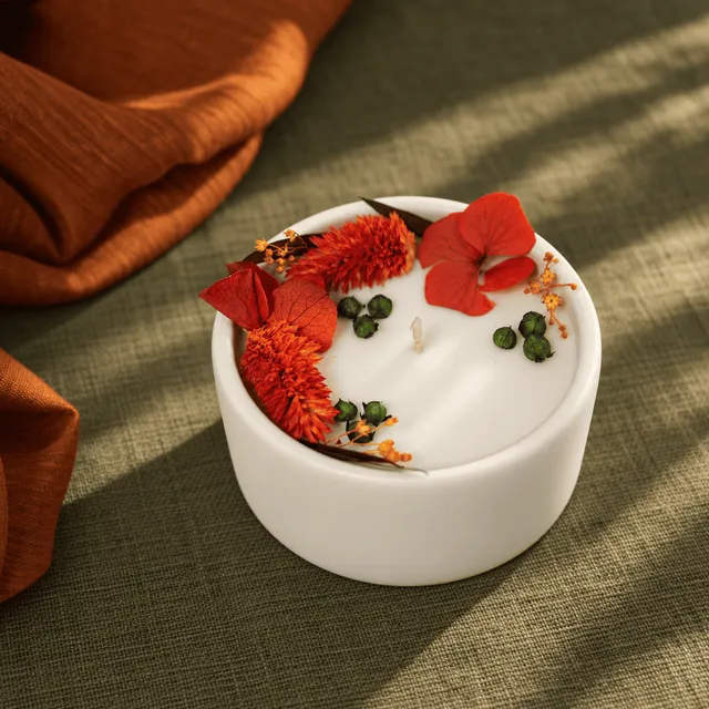 Flowrette Bougies bougie fleurie Noix Miel automne soja