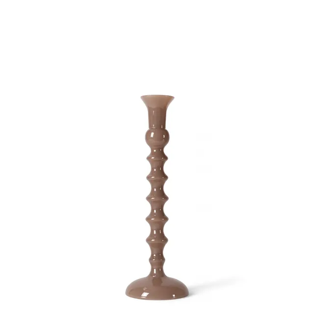 Sia Nude bougeoir beige rosé 25 cm verre glossy