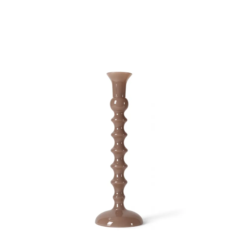 Sia Nude bougeoir beige rosé 25 cm verre glossy