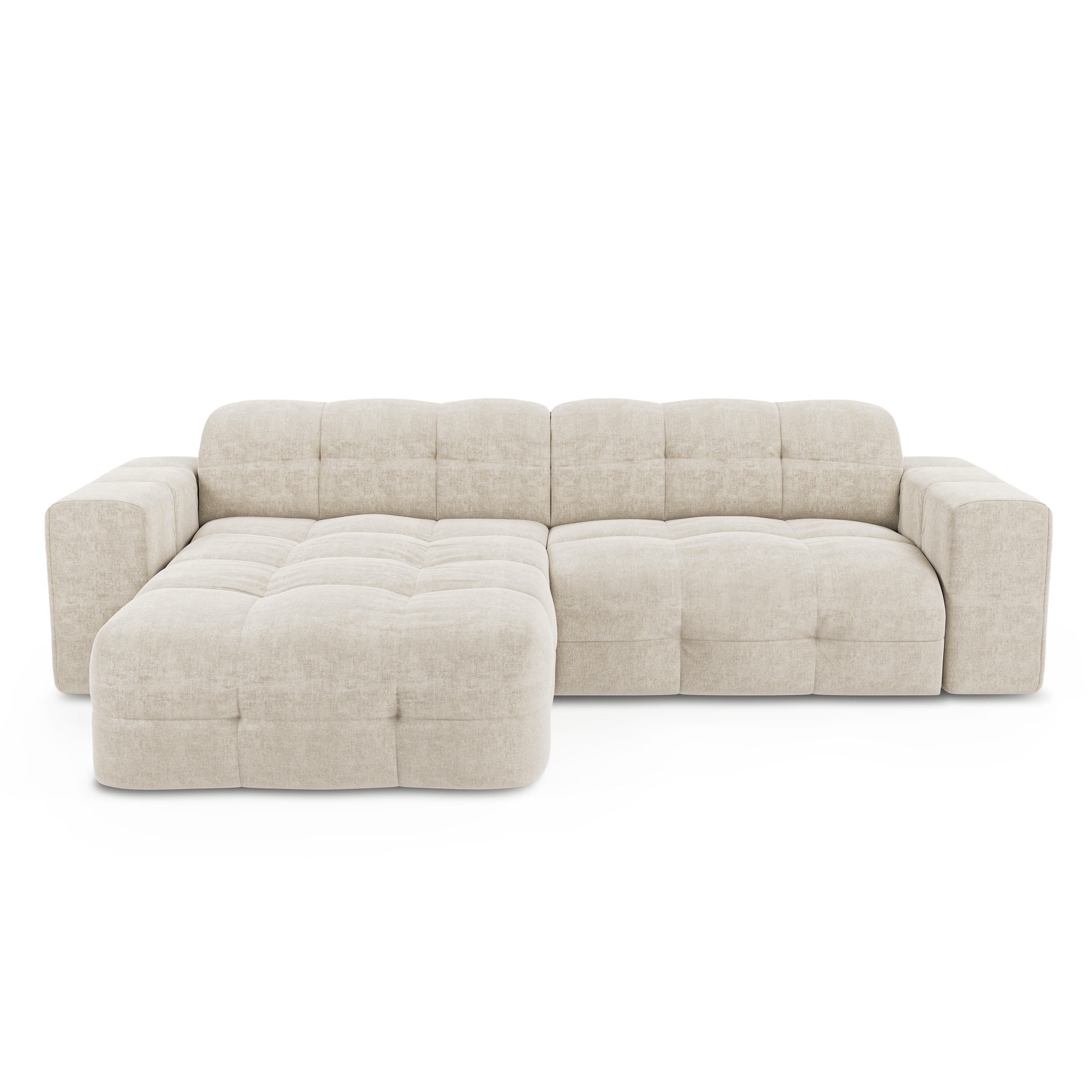 Sia Home Mael canapé angle gauche crème 5 places arrondi