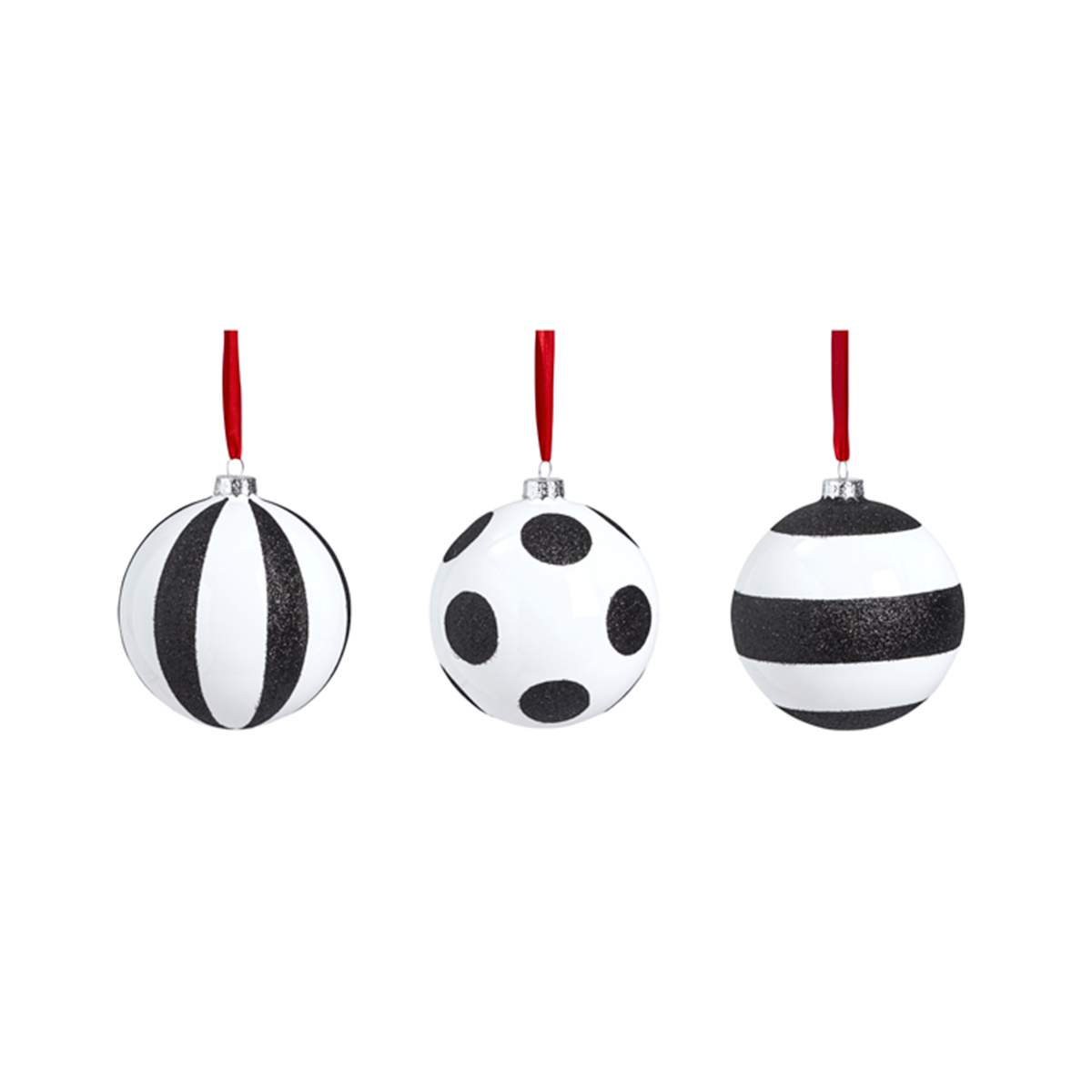 Sia Home Boules de Noël Graphiques verre rouge lot 3
