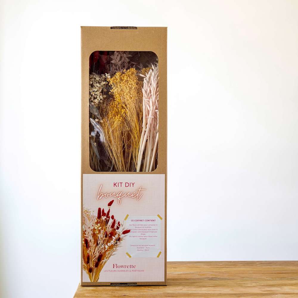 Flowrette Kit DIY bouquet rose fleurs séchées + tuto