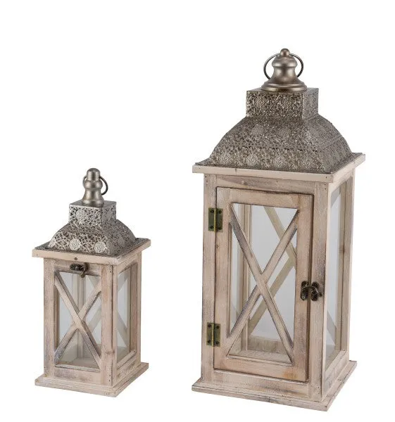 Feuillazur Rungis Lanternes bois lanterne décorative 20x49 cm