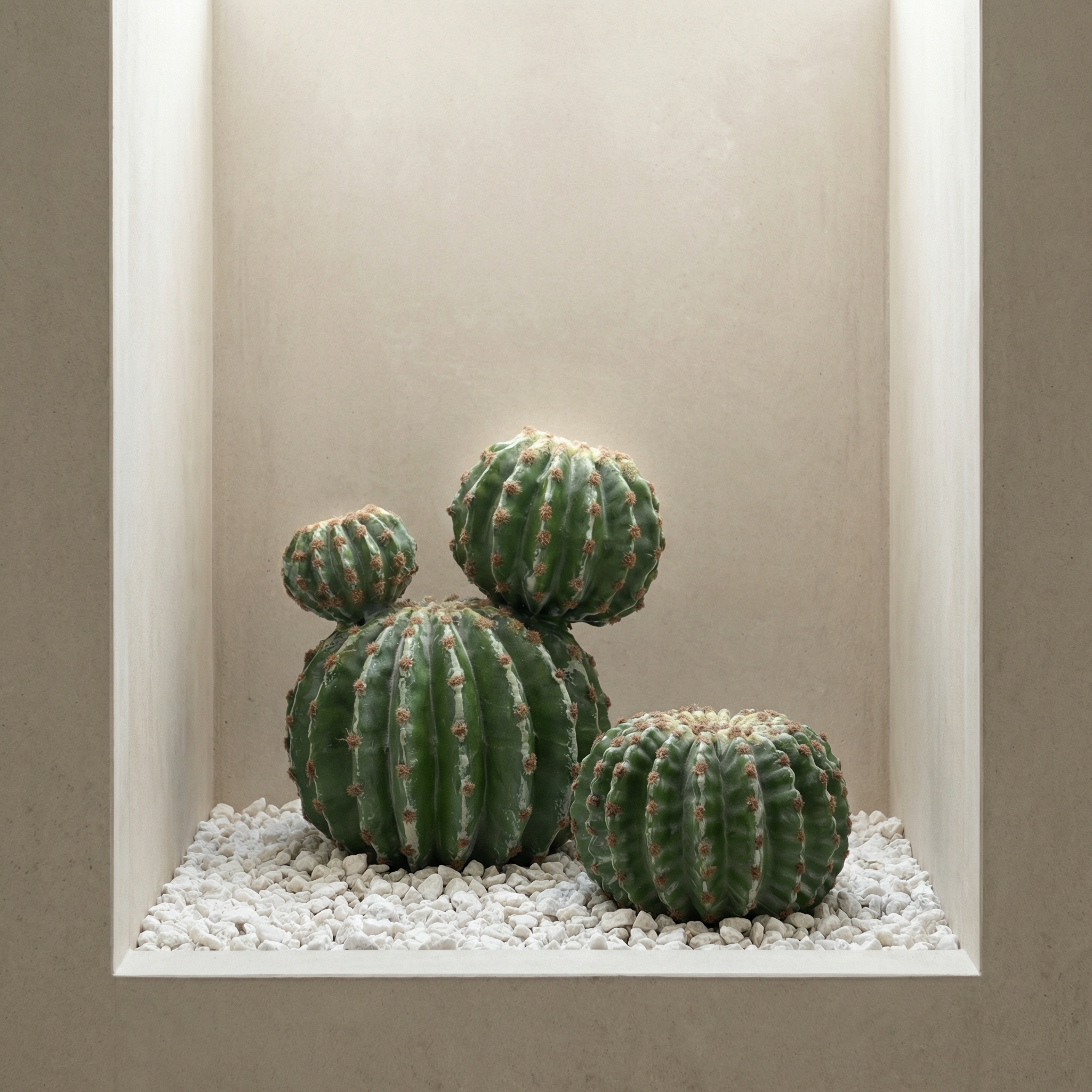 Sia Home Cactus Rond Pot 32 cm Vert Sans Entretien