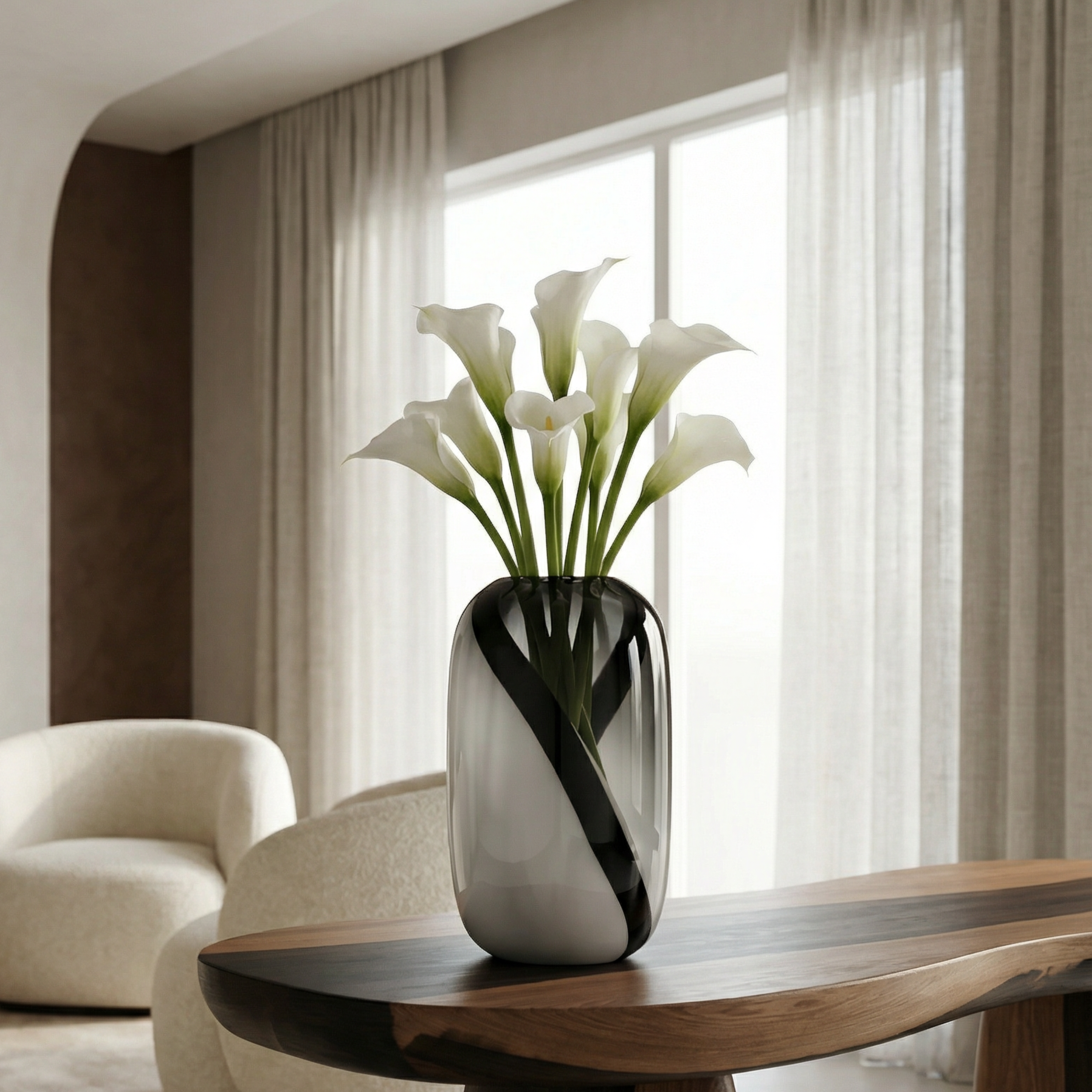 Sia Home Alaska vase verre soufflé blanc 32 cm