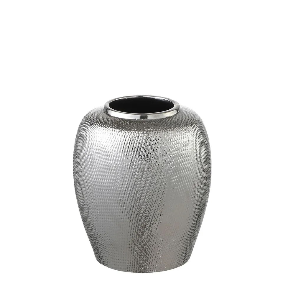 Sia Home Silver vase céramique argenté 22 cm