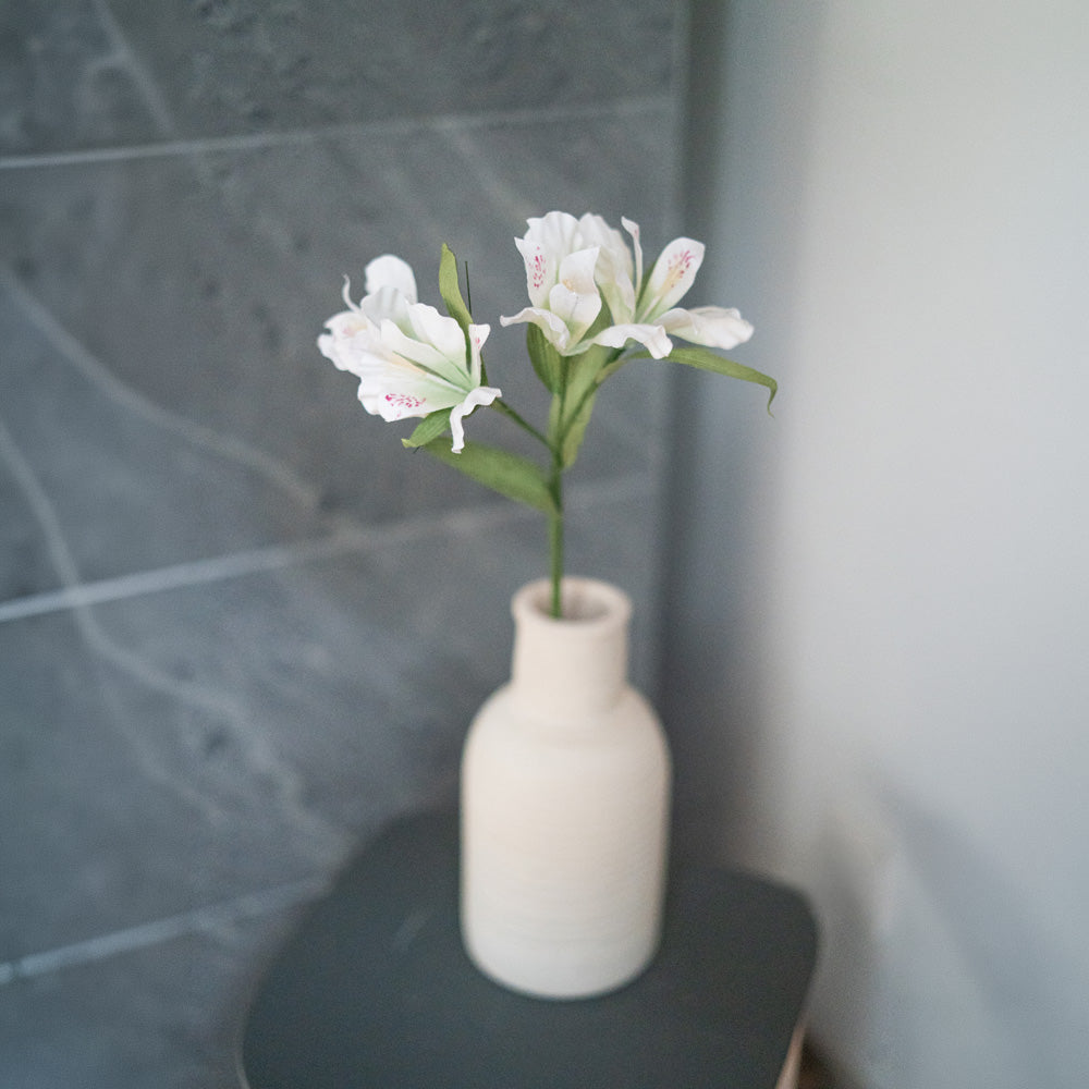 Flowrette Lys des Incas fleur papier x1 blanc vert