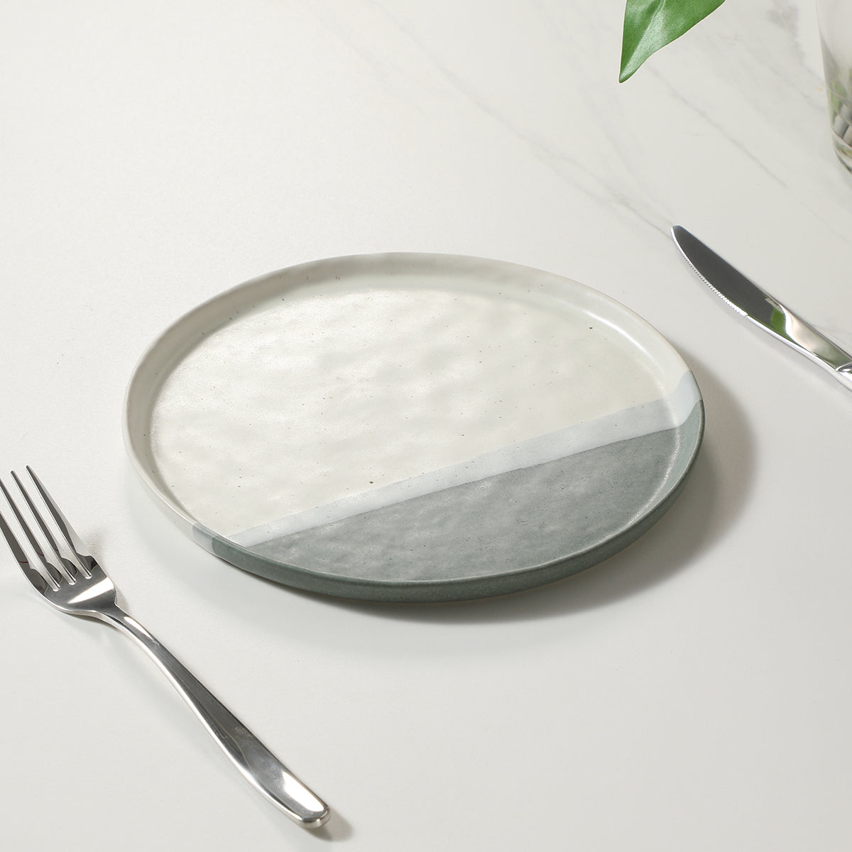 Sia Matty service 4 assiettes dessert vert 27 cm en grès