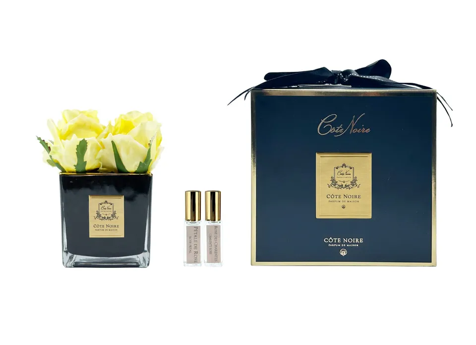Côte Noire Couture 4 boutons roses parfumées jaune SVB408