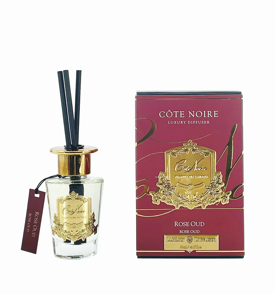 Côte Noire Diffuser Rose Oud diffuseur parfum 90ml gold