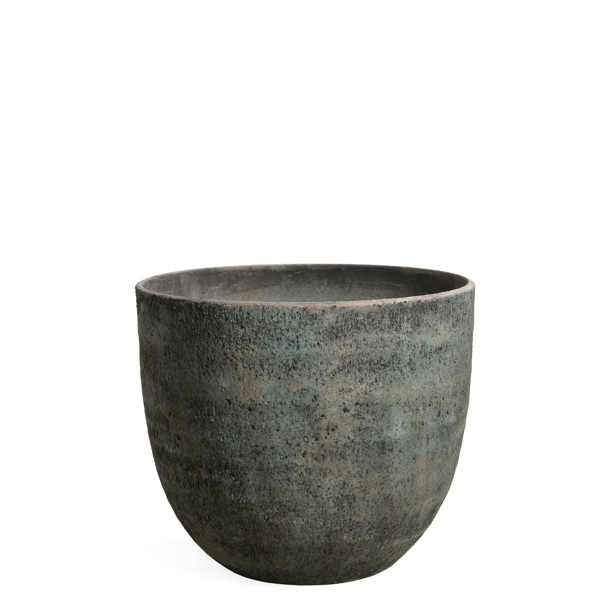Sia Terra cache-pot arrondi gris clair 45 cm fibre ciment