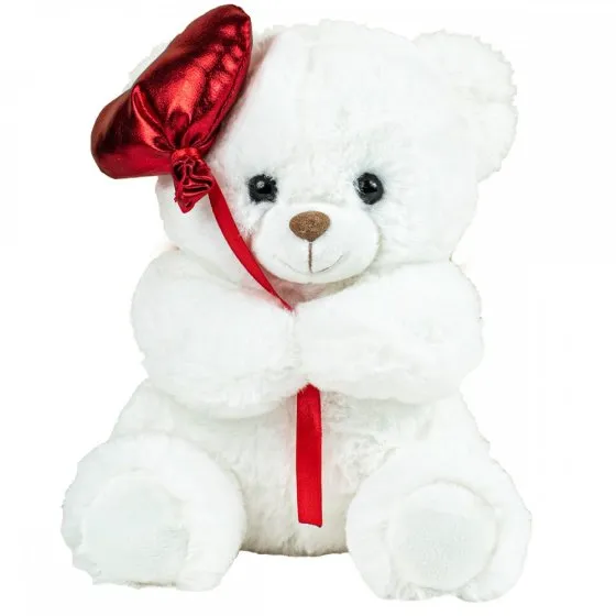 Feuillazur Rungis Contenants Ours blanc ballon peluche Saint-Valentin rouge