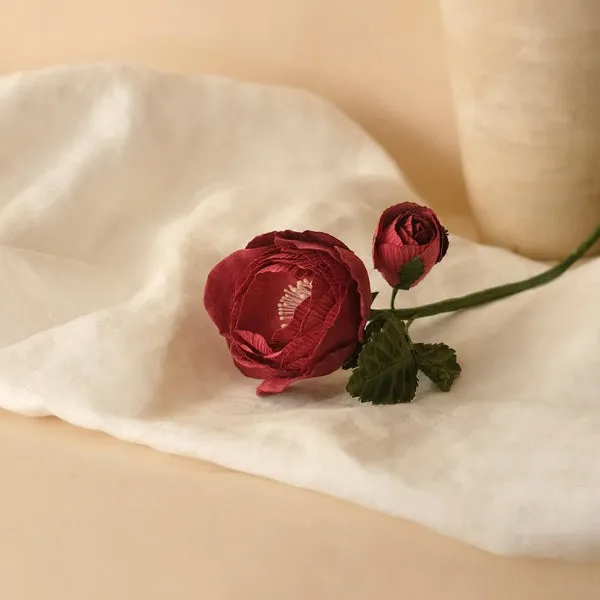 Flowrette rose en papier bordeaux fleur artificielle