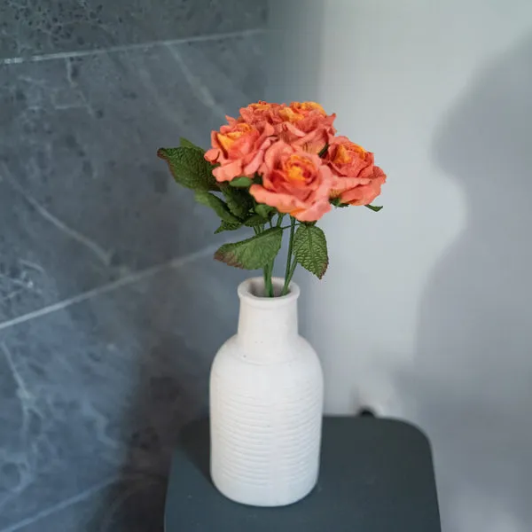 Flowrette Fleurs en papier Rose Lady fleur orange x1 lumineuse