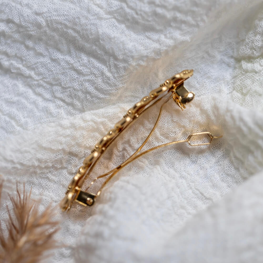 Flowrette Bertille barrette fleurs cerisier doré