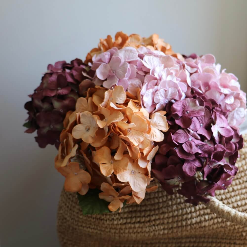 Flowrette Hortensia d'automne bouquet papier mauve