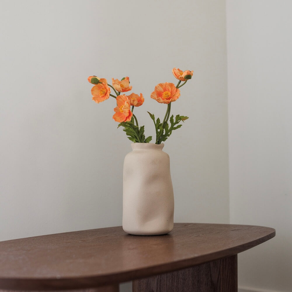 Flowrette Pavot fleur artificielle orange x1 Real Touch