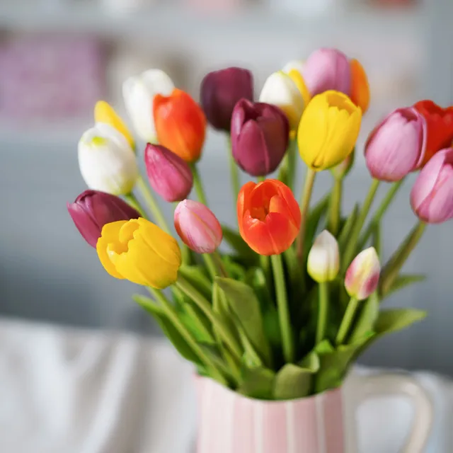 Flowrette Capucine bouquet tulipes artificielles 5 couleurs printemps