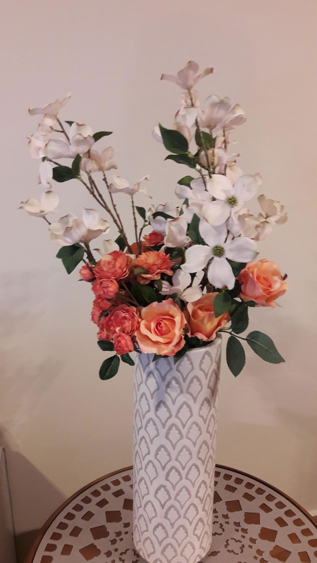 Sia Home Maria tige rose artificielle pêche 32 cm
