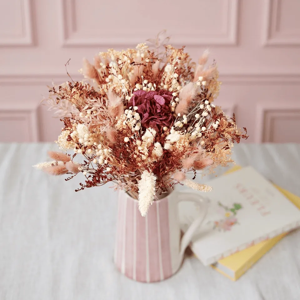 Flowrette Jules bouquet fleurs séchées hortensia automne taille M