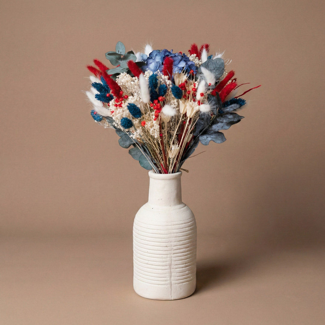 Flowrette Franc-Parler bouquet mixte tricolore fleurs séchées