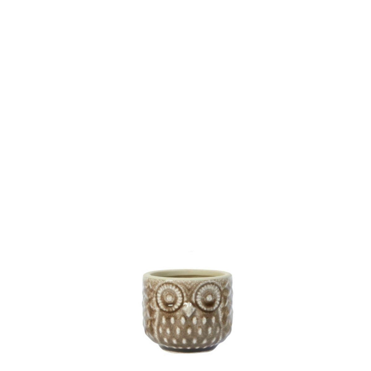 Sia Home Owly Cache-Pot 6 cm gris céramique