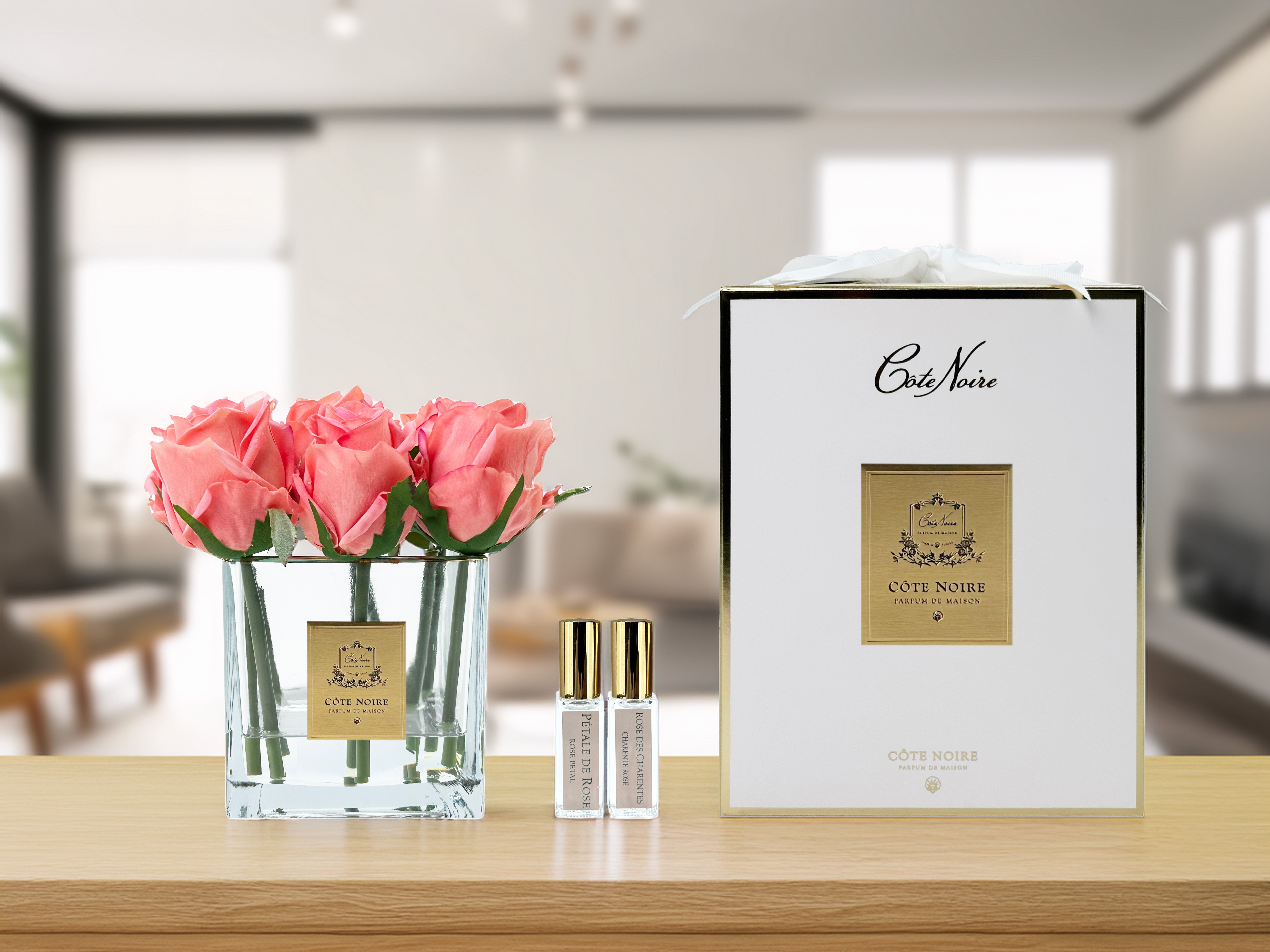 Côte Noire Couture SVC905 9 Roses Pêche Verre Transparent