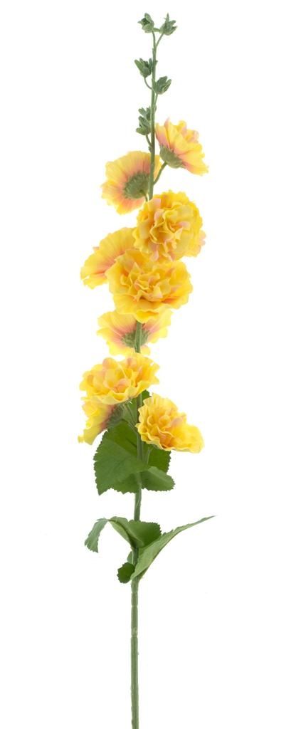Feuillazur Rungis Rose Trémière fleur artificielle jaune