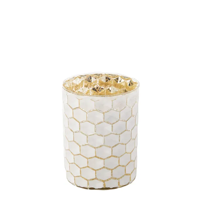Sia Home Photophore Maia Moyen Verre Blanc 13 cm