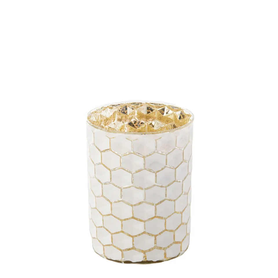 Sia Home Photophore Maia Moyen Verre Blanc 13 cm