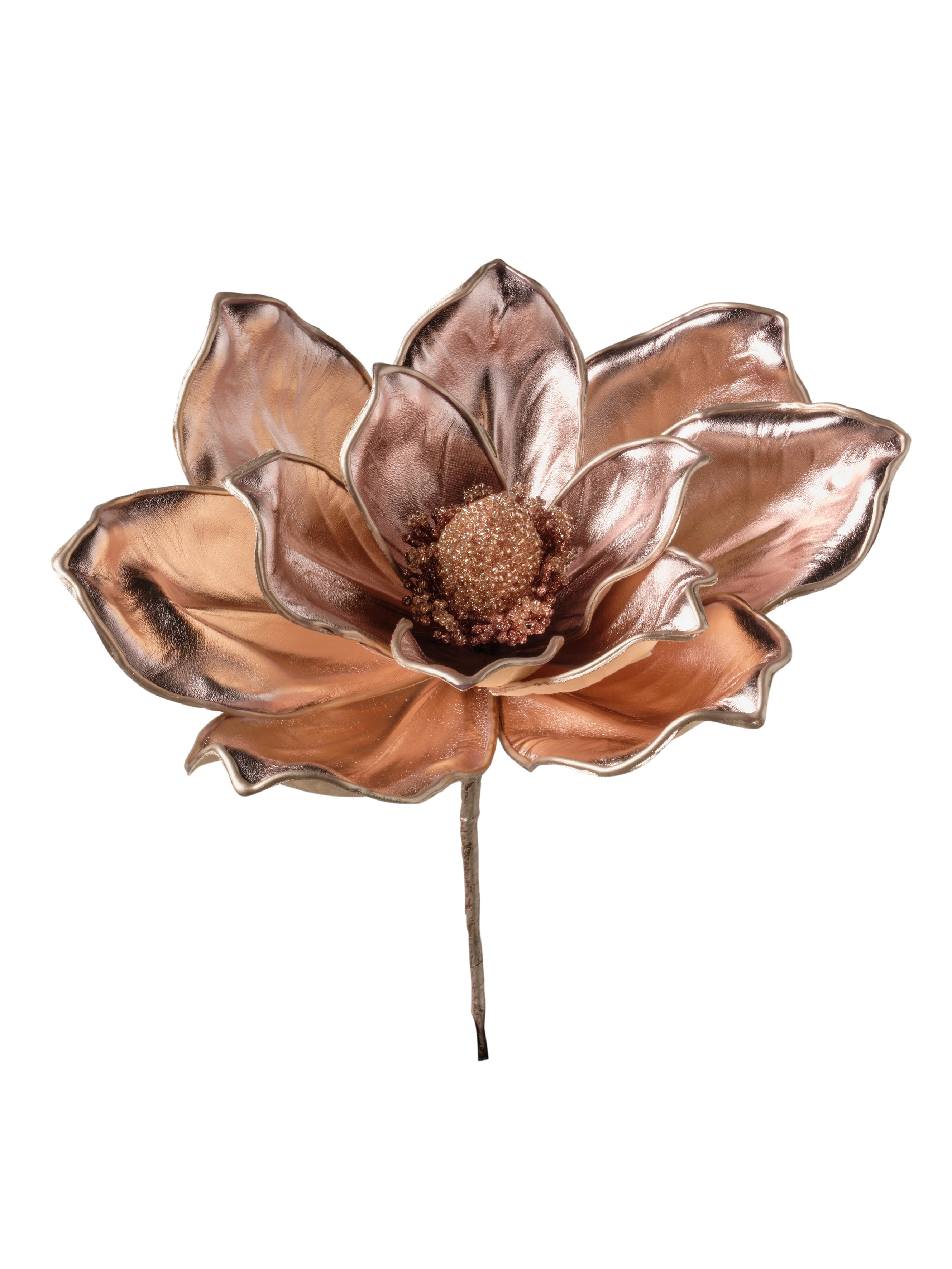 Feuillazur Rungis Tige magnolia fleur artificielle rose gold 25cm