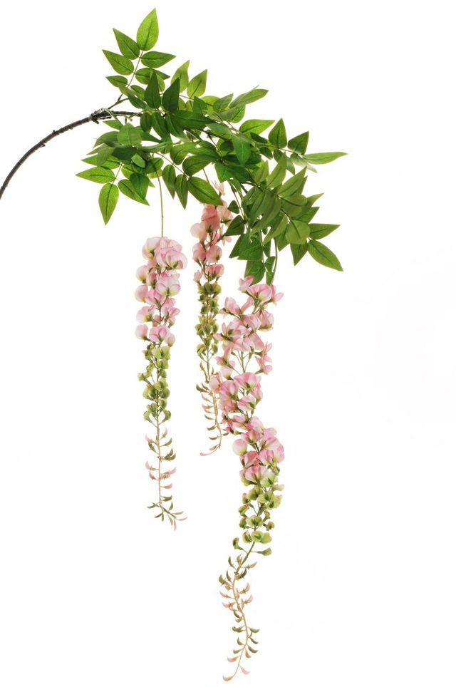 Feuillazur Rungis Piquet de glycine fleur artificielle rose 180cm