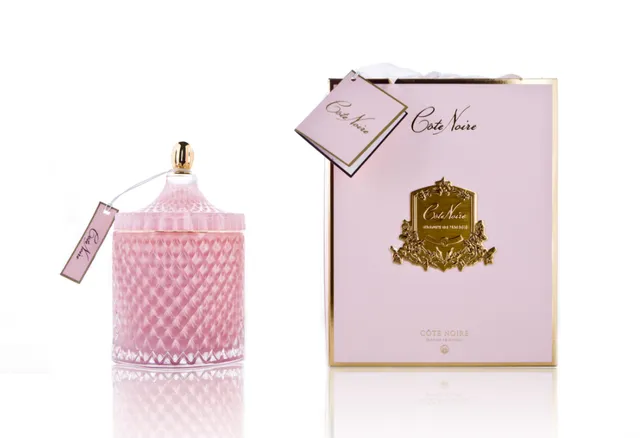 Côte Noire Art Deco bougie parfumée 600 g Pink Champagne rose doré