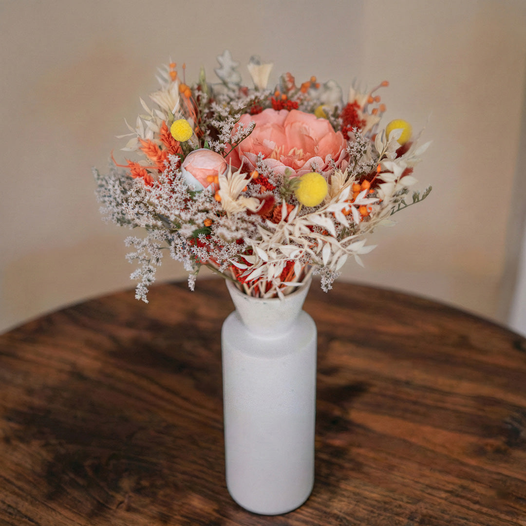 Flowrette Apollinaire bouquet mixte séché pêche