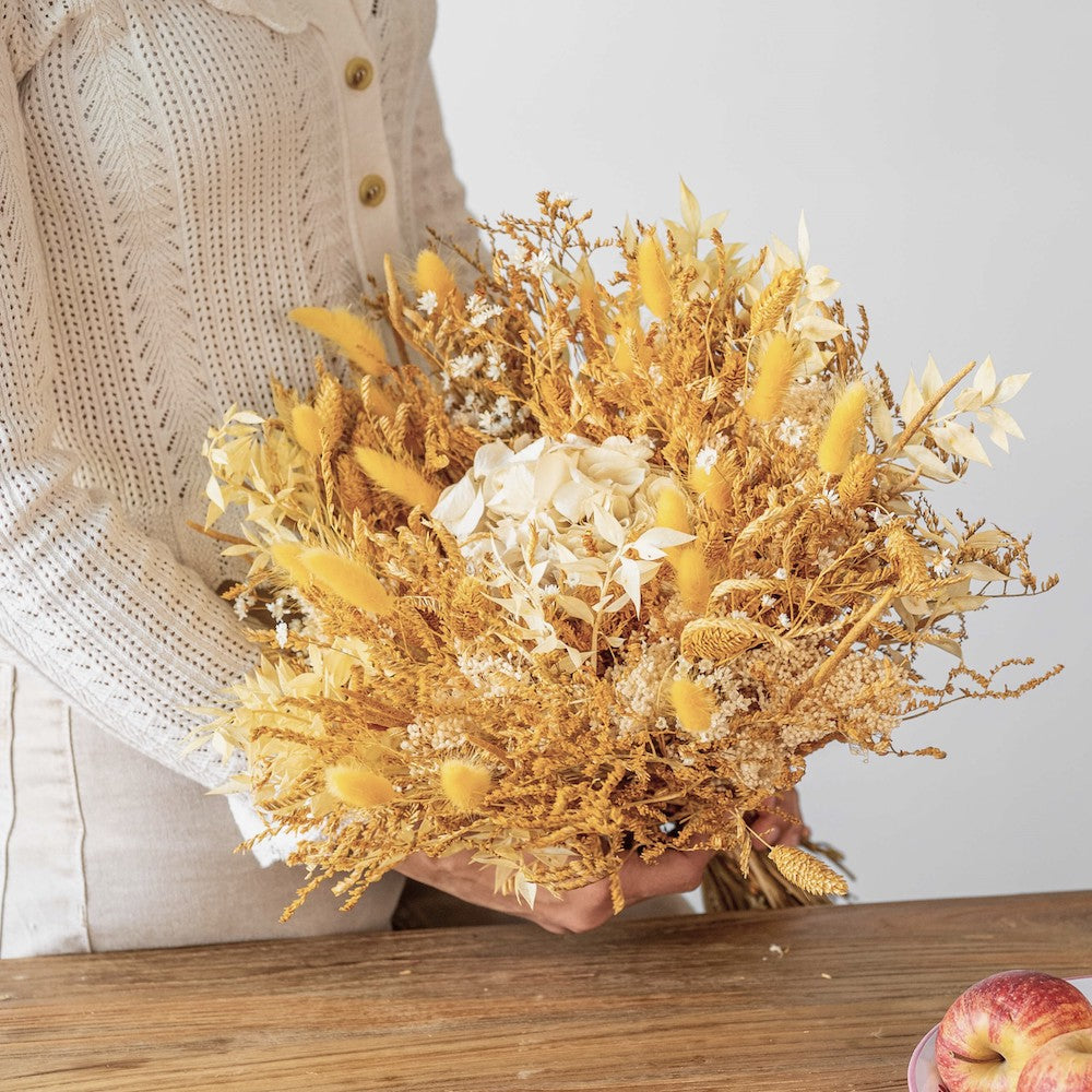 Flowrette Augustin Bouquet Fleurs Séchées Jaune Taille M