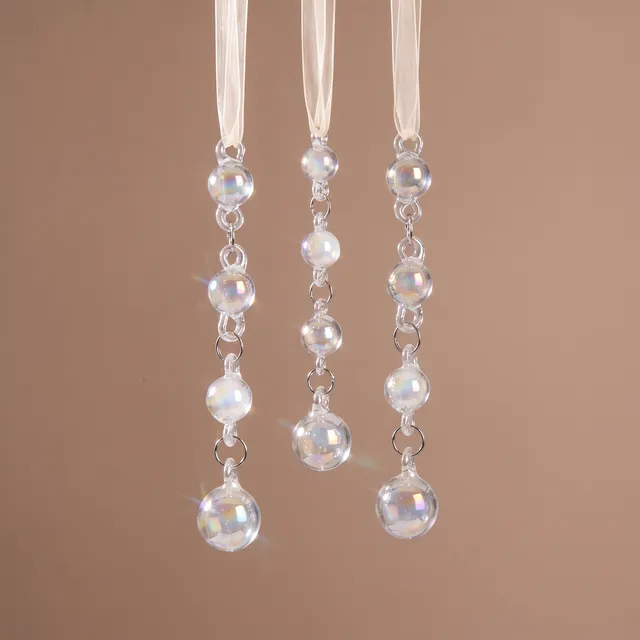 Sia Home Suspension Noël perles irisées transparent 14 cm