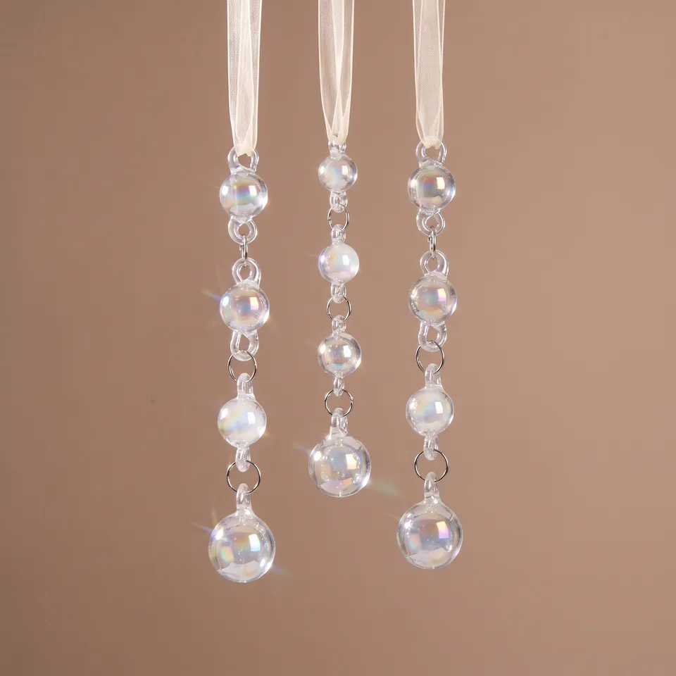 Sia Home Suspension Noël perles irisées transparent 14 cm