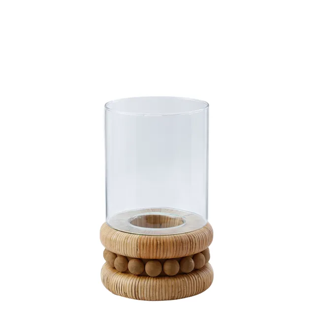 Sia Home Perline porte-bougie rotin beige 27 cm