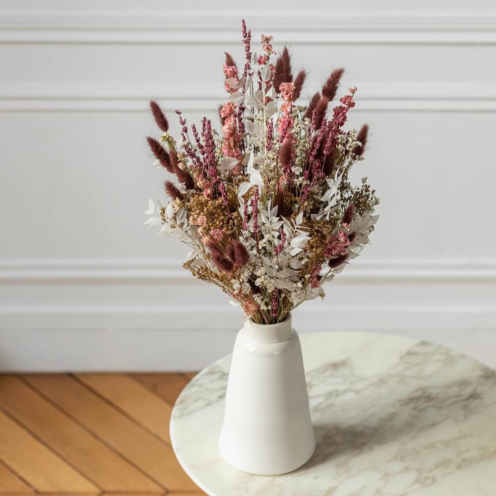 Flowrette Passion bouquet fleurs séchées rose brun