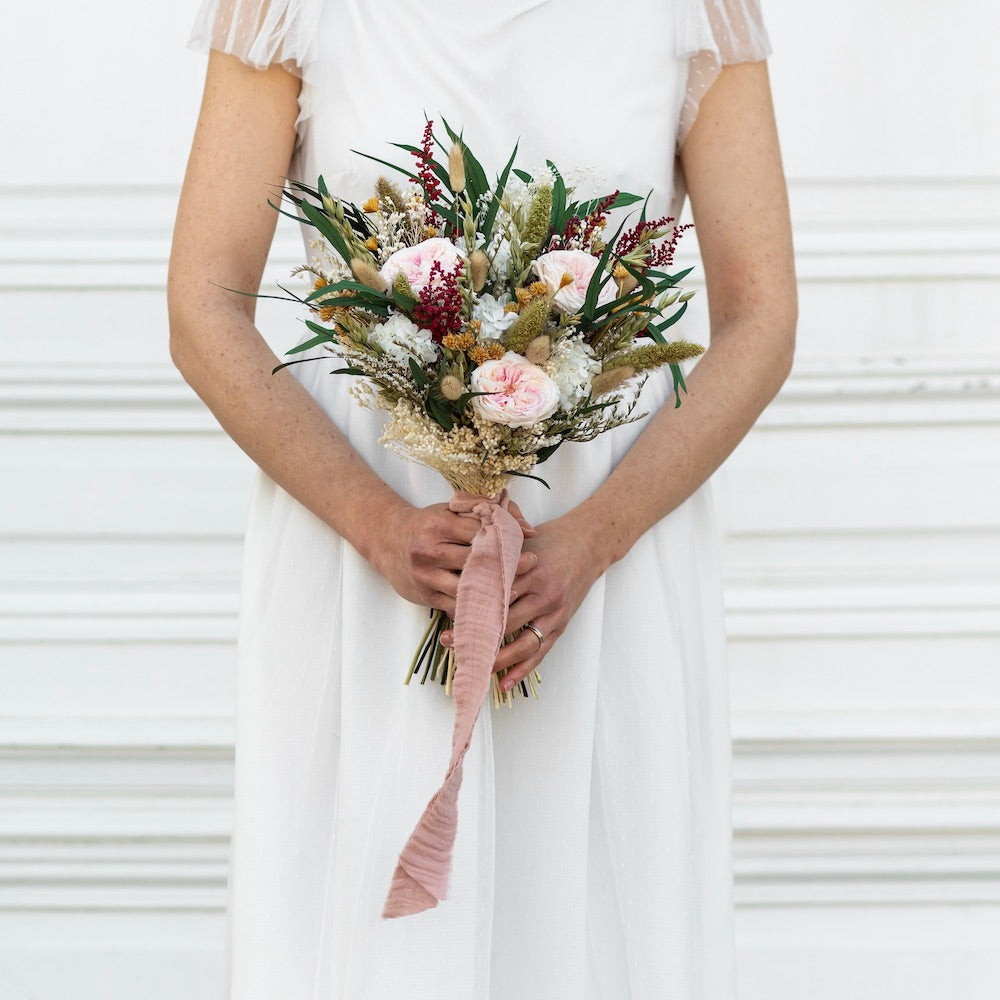 Flowrette Ombeline bouquet mariée fleurs séchées fait main